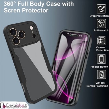 360 laipsnių smūgiams atsparus dėklas - permatomas (Apple Iphone 17 Pro Max/18 Pro Max) 360 laipsnių smūgiams atsparus dėklas - permatomas (Apple Iphone 17 Pro Max/18 Pro Max)